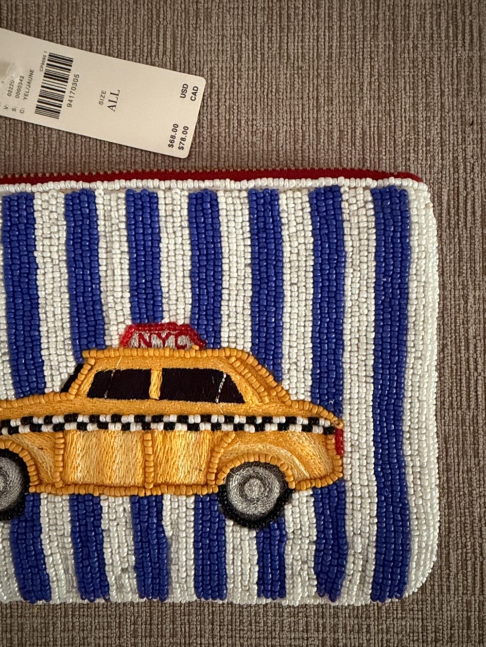 Anthropologie Beaded New York City Pouch - Picture 6 of 9
